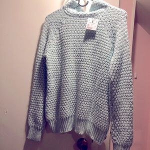 Seafoam Green Popcorn Stitch Sweater